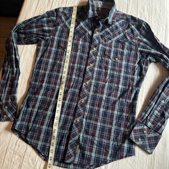 Wrangler Retro Shirt Mens Small Long Sleeve Button Up Pearl Snap Plaid Western - Picture 8 of 11